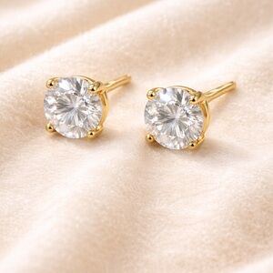 Minimalist earring studs CZ 6mm gift for her everyday wear